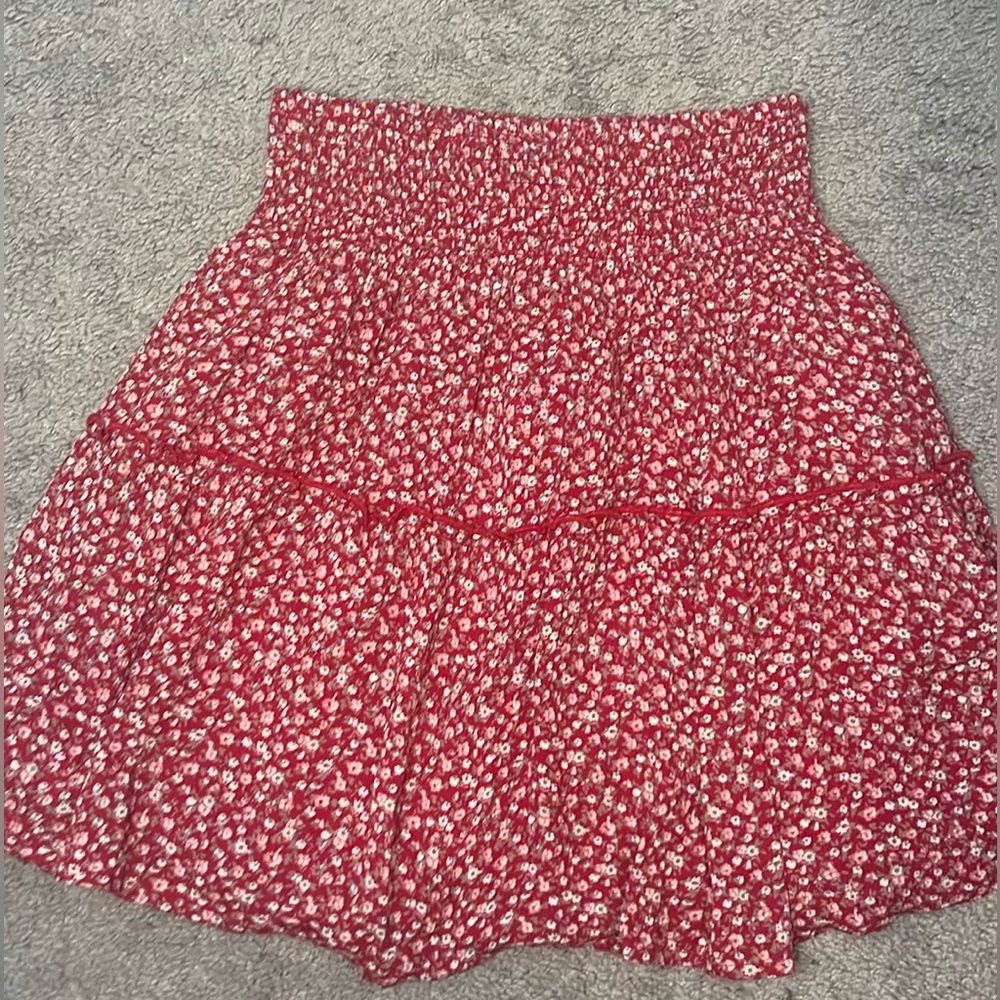 Hollister Red Floral Skirt